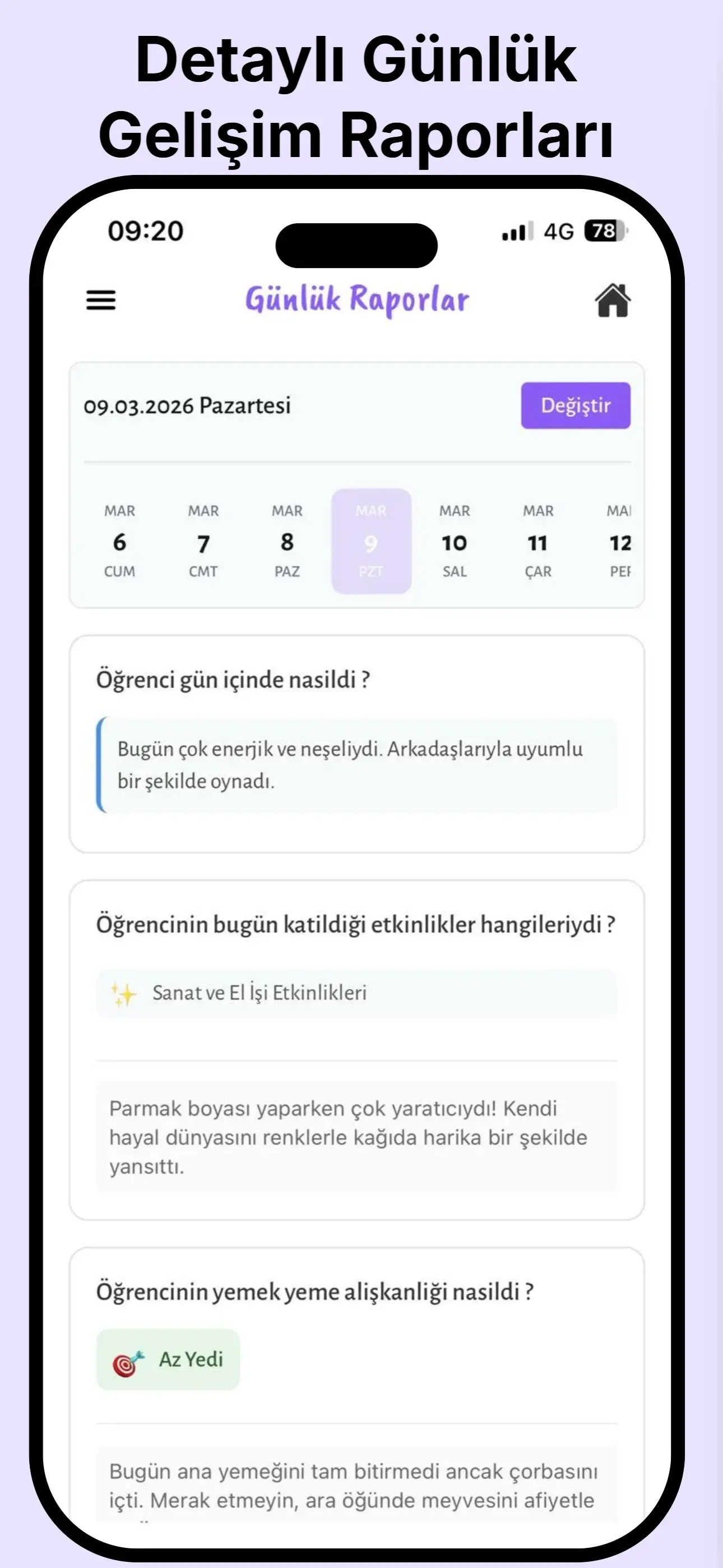 Günlük Gelişim Raporları