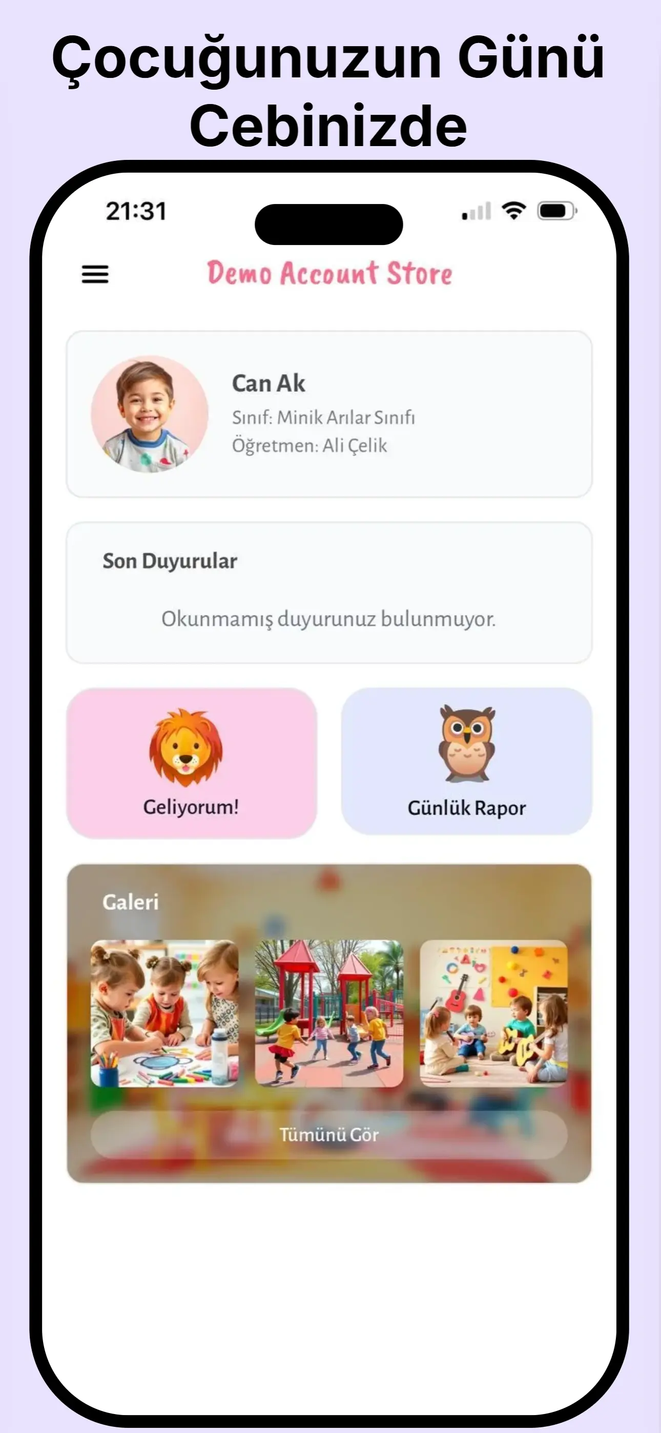 Yemek çizelgeni oluştur ebeveynlerini bilgilendir